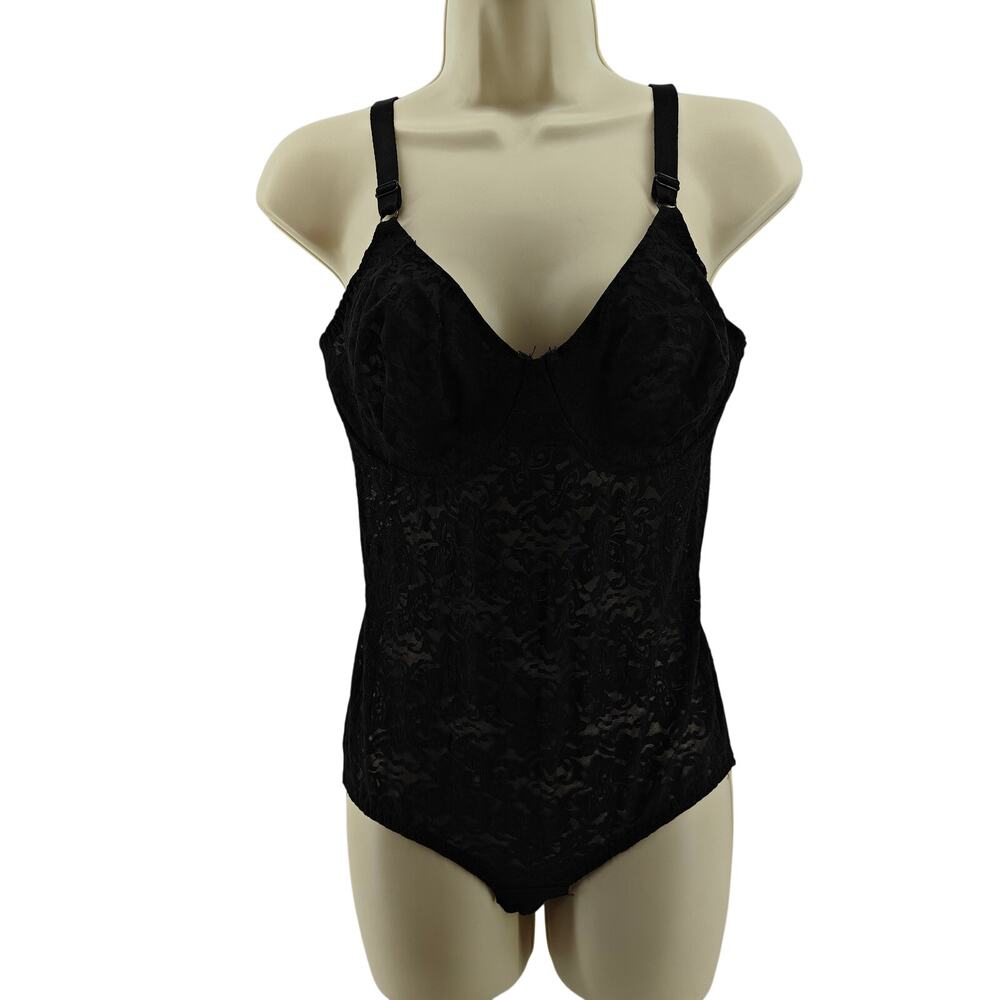 Bali Black Lace N Smooth BodyBriefer 8L10 38B Womens Smoothing
